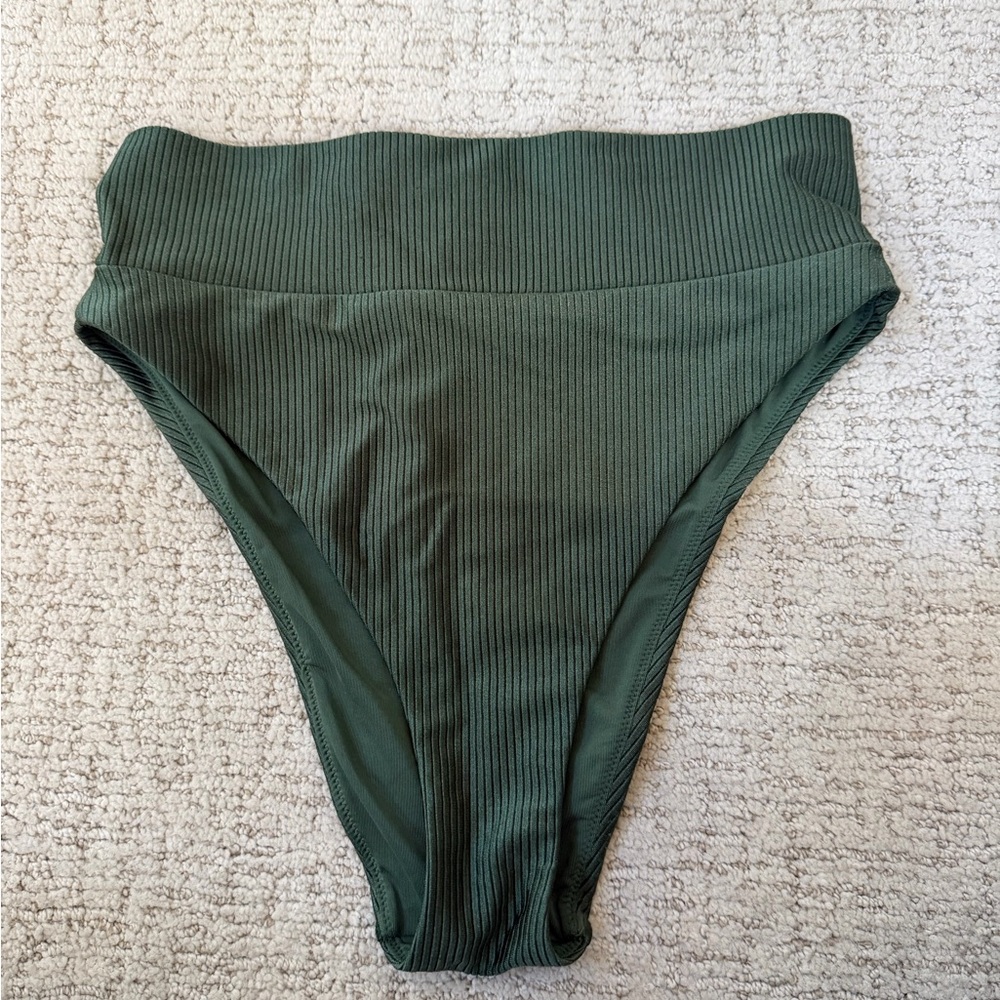 Aerie High-Cut Cheeky Ribbed Bikini Bottom